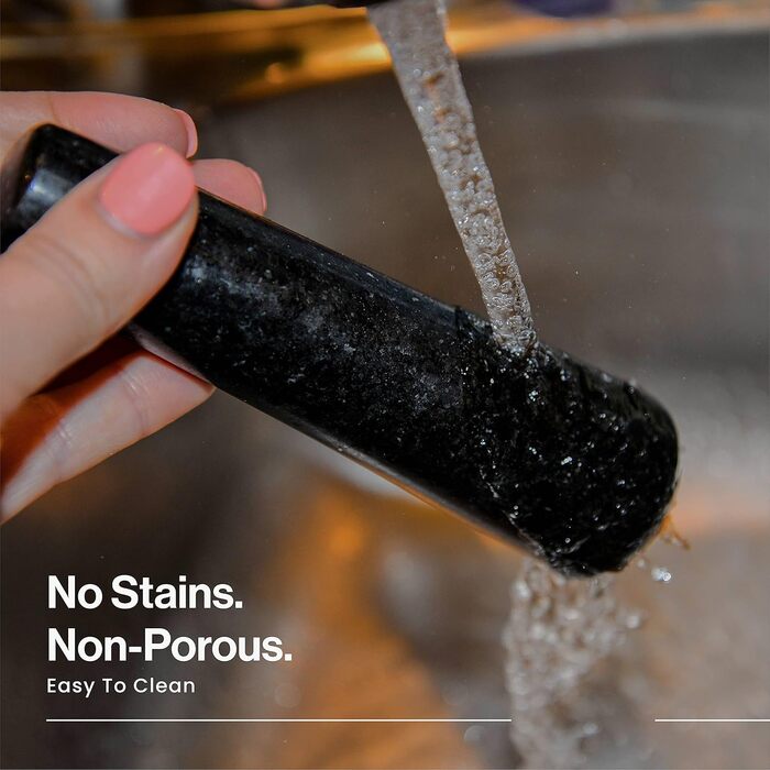 Набір для ступки та товкачка HiCoup – 15 см, натуральний граніт, не пористий, для кухні