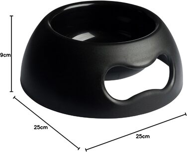 Миска для собак UNITED PETS Pappy, екологічна, Made in Italy, 1100 мл, чорна, для середніх собак