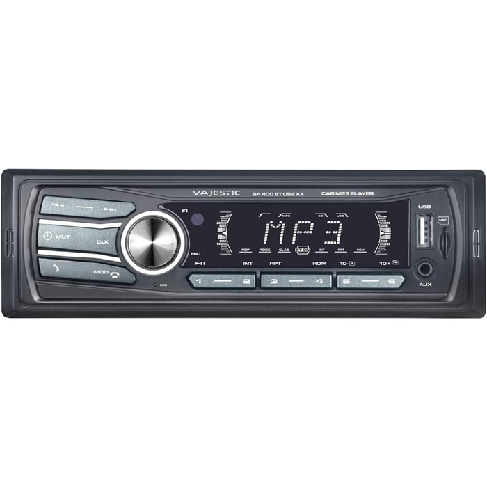 Автомобільна аудіосистема Majestic SA 400 BT USB AX з Bluetooth, MP3/WMA, USB/Micro SD, пульт ДУ, 100 Вт (25 Вт x 4), чорна
