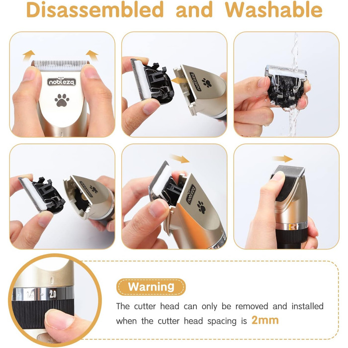 Професійна машинка для стрижки собак Nobleza: набір для грумінгу, тиха бездротова акумуляторна машинка для собак та котів