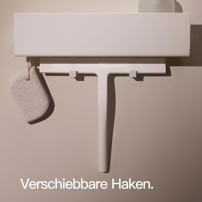 Designfabrik Hamburg Suction Cup Shower Shelf | Bathroom Organizer | Shower Shelf No Drilling | Bathroom Shelf | Hanging Shelf | Wall Shelf | Self-Adhesive Shower Basket | Shower Shelf White 30 cm