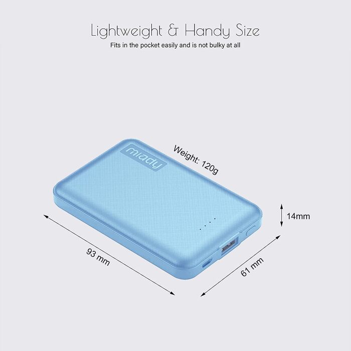 Портативний зарядний пристрій Power Bank Klein 5000mAh (2 шт.) 2.4A, Швидка зарядка, Зовнішній акумулятор, Синій & Рожевий