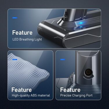 Запасний акумулятор V6 6500mAh для пилососів Dyson V6 DC62, DC58, DC59, DC61, DC72, DC74, SV03, SV05, SV06, SV07, SV09 + 2 фільтри