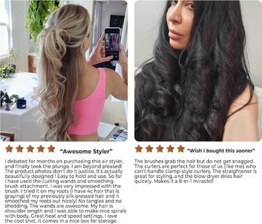 Іонізатор для волосся Pro, UKLISS Airstyler 7-в-1: фен, дифузор, щітка, локони, автоматичний стайлер, подарунковий набір (білий)