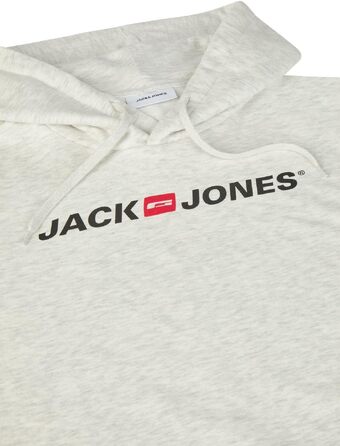Чоловічий худі Jack & Jones JJMORTY Regular Fit з принтом, білий меланж