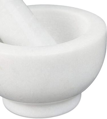 Морська гарма Relaxdays з ступкою, біла, 10 см, 120 мл - для спецій та трав