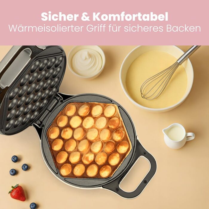 Clatronic Bubble Waffle Maker - 700W Rotating Waffle Iron with Non-Stick Surface | WA 3772