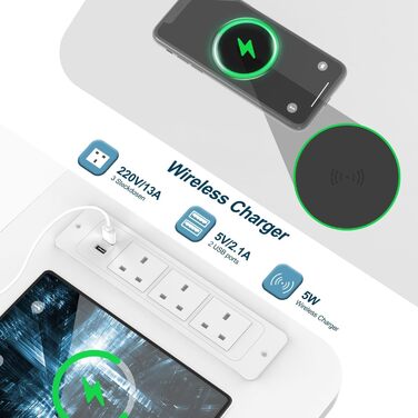 Електричний стіл Devoko 160x80 см з регулюванням висоти, білий, з євро-розеткою, USB зарядкою, кабель-органайзером і пам'яттю налаштувань