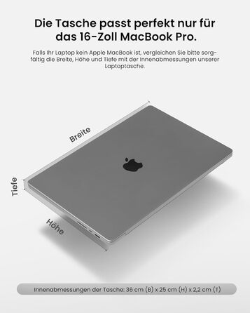 tomtoc 360° Laptop Bag Sleeve for New 16-inch MacBook Pro M4/M3/M2/M1 Pro/Max (2024-2019) A3403 A3186 A2991 A2780 A2485 A2141, Laptop Bag Laptop Sleeve Fits ASUS Vivobook 15/16, Dell Inspiron 15