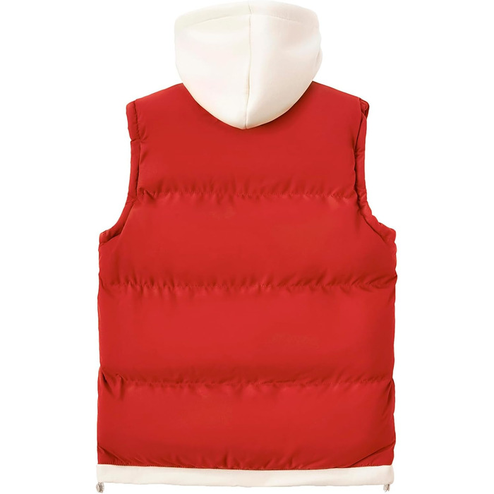 Чоловіча степкова жилетка з капюшоном. Тепла безрукавка для активного відпочинку та повсякденного носіння. Червоний колір, розмір M