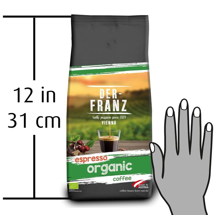 Органічна кава в зернах Der-Franz Espresso Bio, 1000 г