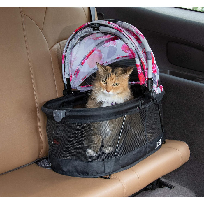 Переноска для собак та котів Pet Gear View 360 з автосидінням (Floral, 48 x 33 x 50 см)
