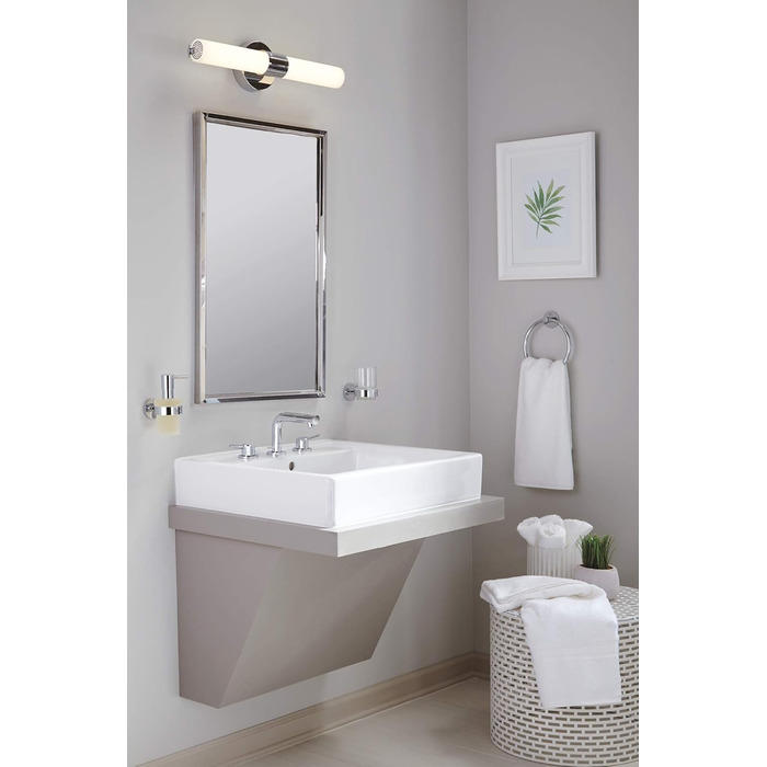 GROHE Essentials Soap Dispenser (with holder, concealed fixing, easy to clean, durable), chrome, 40448001, 15