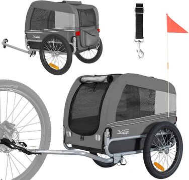 Tiggo VS Pets M: Фаркоп для собак, велосипедний причіп для собак, сірий