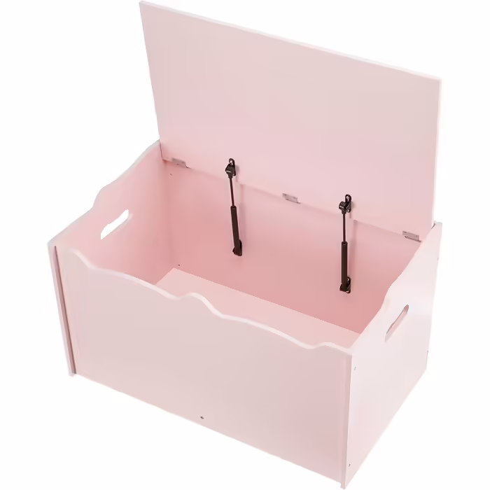 Amazon Basics Wooden Toy Box, 30 x 16 x 18.5 inches, Pink