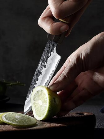 Японський ніж Kiritsuke HOSHANHO 23 см, професійний кухонний ніж з 9 шарів вуглецевої сталі, ніж шеф-кухаря з подарунковою коробкою (9,5 см обцiлок)
