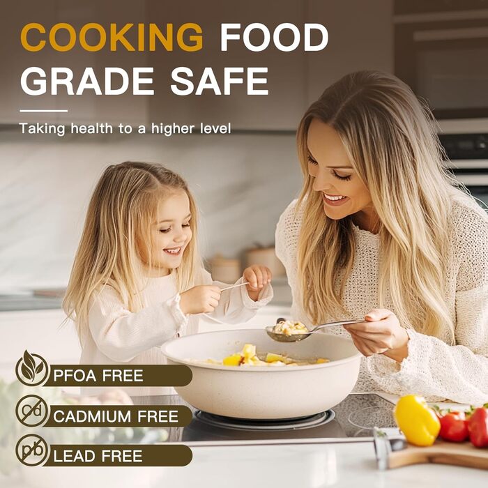 Набір посуду Astercook 21 предмет: каструлі та сковорідки з антипригарним покриттям, керамічний набір посуду, знімні ручки, для дому та кемпінгу, сумісний з індукцією, можна мити в духовці, стійкий, складаний
