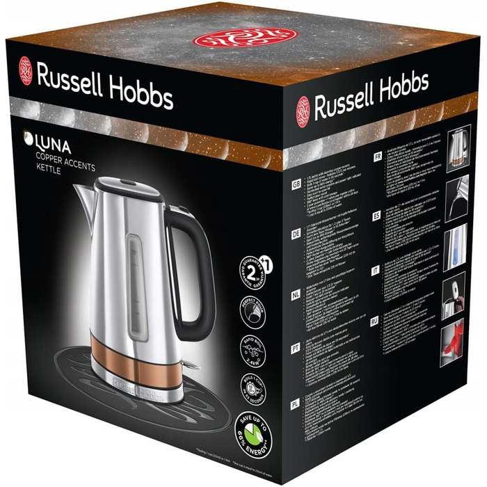 Електричний чайник Russell Hobbs 24280-70, 2400 Вт, 1,7 л, сріблястий/сірий
