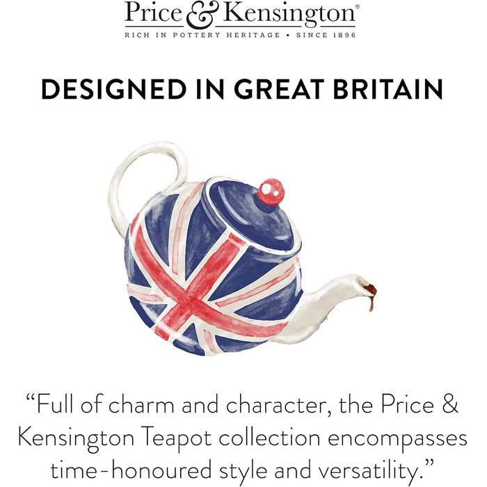 Чайник Price & Kensington з англійського кам'яного посуду, матовий чорний, для 2 чашок, вінтажний, підходить для мікрохвильовки та посудомийки