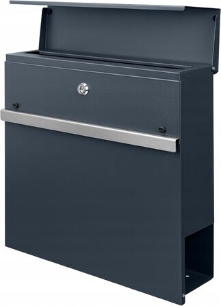 Поштова скринька настінна Anthrazit RAL 7016, велика (XXL) з можливістю гравіювання адреси та відділенням для газет