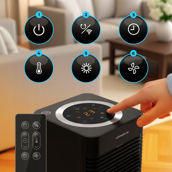 Колонний вентилятор Climative CoolHeat: підлоговий обігрівач та охолоджувач з WiFi та LED-дисплеєм