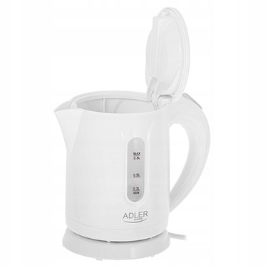 Електричний чайник Adler AD1371W, 850 Вт, 0,8 л, білий