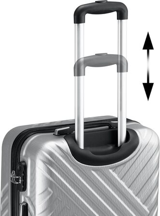 Набір валіз Zelsius 3 шт. сірий колір | ABS валізи з кодовим замком, подвійними колесами та внутрішнім роздільником | Ручна валіза, набір валіз з твердим корпусом 3 шт., ролер, велика валіза, дорожній набір