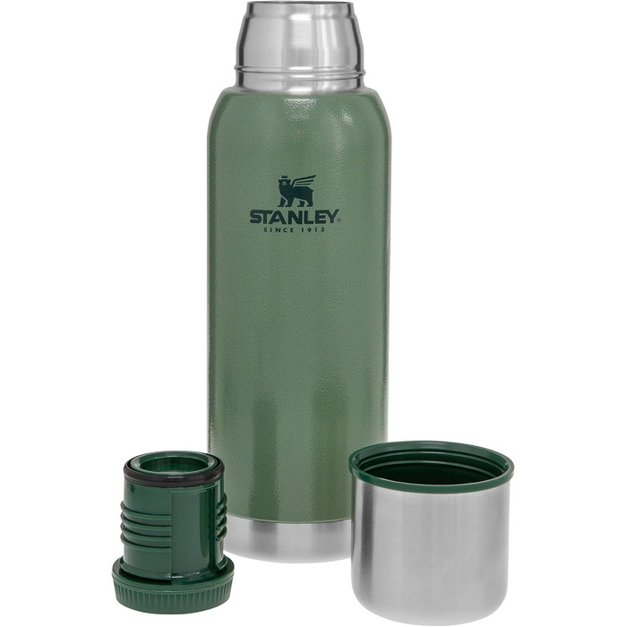 Термос Stanley Adventure з нержавіючої сталі, 1 літр - термопляшка, 24 години, BPA-Free, кришка-поїльник, колір: молотний зелений