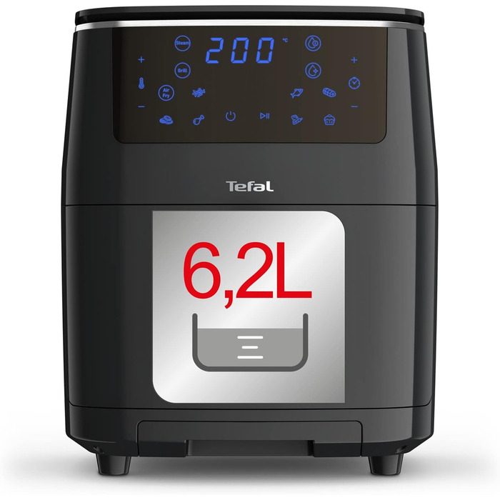 Аерофритюрниця Tefal FW2018 Easy Fry Grill & Steam 3-в-1: аерофритюрниця, гриль і пароварка, 7 програм, 6,5 л, енергозберігаюча, без олії, чорна, XXL – здорова кухня