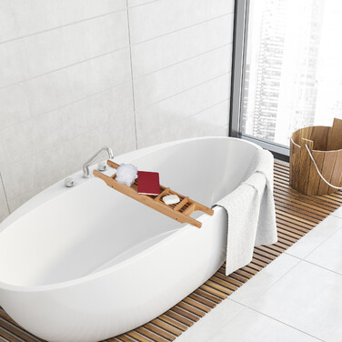 Бамбукова полиця для ванни Relaxdays з ніжками