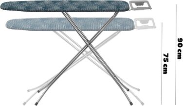 Прасувальна дошка KADAX 110x30 см з регулюванням висоти, з термостійкою підставкою для праски, міцна, Made in EU (зелений каро)