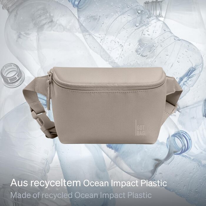 GOT BAG поясна сумка Hip Bag 2.0 з переробленого пластику Ocean Impact | Водовідштовхуюча поясна сумка | Стильна нагрудна сумка з регульованим ремінцем (Scallop)