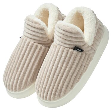 Тапочки домашні Donpapa для жінок та чоловіків, зимові, теплі, з плюшем та кордурою, закриті, з пам'яттю, антиковзаючі, для дому та вулиці, 38/39 EU, хакі