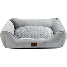 Snocyo Dog Bed - Small Dogs, Cat Bed - Fluffy and Cozy, Washable and Super Soft Dog Sofa Dog Cushion, Padded Dog Mat, Grey, 55×45×16cm