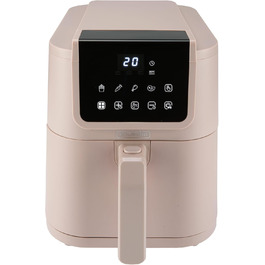 Фритюрниця BOURGINI з керамічним покриттям, без хімікатів (PFAS, C6, PFHxA, PTFE, PFOA та BPA), 5 літрів, компактний дизайн, 1500 Вт, для здорового харчування (Бежевий)