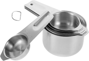 MAGICLULU 3-Piece Baking Tool Set, Paper Coffee Cups with Lids, Measuring Spoons, Bowl Holder Clips, Latte Glasses, Modern Adjustable Cutlery, Automatic Bottle Opener, Gold, Silver, Stainless Steel