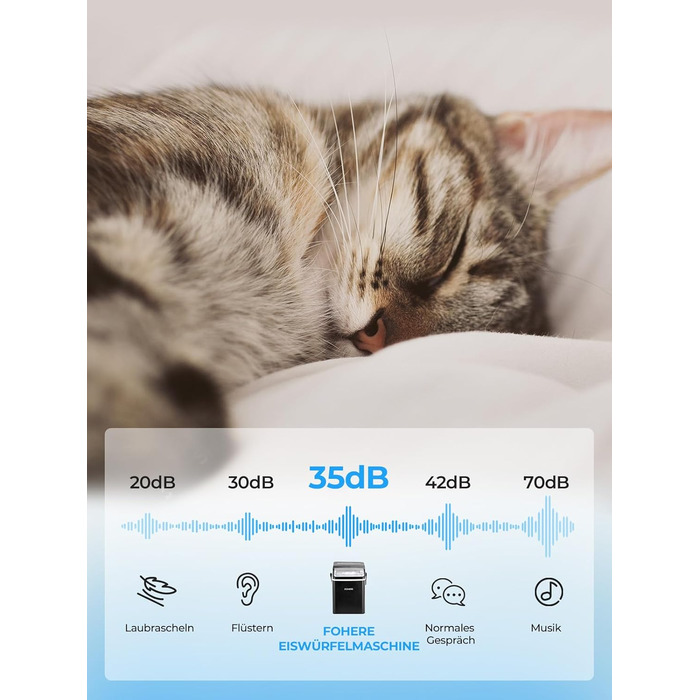 Машина для приготування льоду FOHERE з ручкою, 14 кг/24 год, 9 кубиків льоду за 5 хвилин, 2 розміри, самоочищення, портативна з лопаткою та кошиком – ідеальна для дому, кухні, офісу, кемпінгу, вечірки, RV