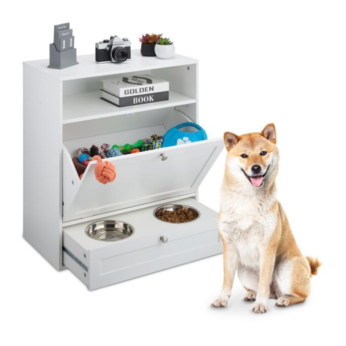 Relaxdays Dog Feeding Cabinet