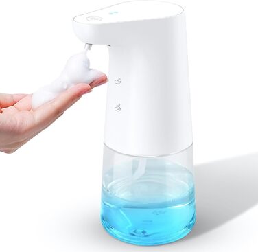 Automatic Foam Soap Dispenser: LAOPAO Soap Dispenser Set IPX5 Waterproof, USB-C Rechargeable with Sensor Infrared Motion Sensor for Kitchen & Bathroom White