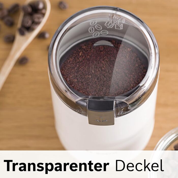 Кавомолка Bosch TSM6A013B, 75 г, біла, для одноразового використання