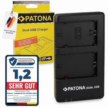 Зарядний пристрій Patona Dual для акумуляторів Sony NP-FZ100: одночасний заряд 2-х акумуляторів через USB для Sony Alpha 6600, 6700, 7 III/IV, 7C II, 7R V, A1, FX3, FX30 + USB-кабель