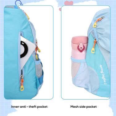 Дитячий рюкзак Cozary Kinder, 5L, водонепроникний, для подорожей, школи та спорту (Блакитний)