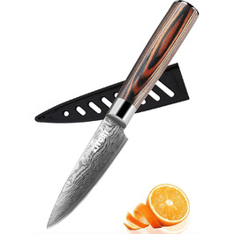 Японський кухонний ніж Kiritsuke Kochmesser 20 см, професійний шеф-ніж з нержавіючої сталі, захист леза, ручка з паккавуда, серія FLAMINGO