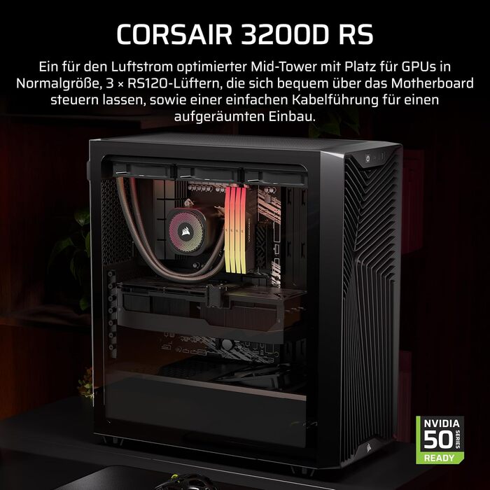 Корпус для ПК Corsair 3200D RS Mid-Tower ATX, чорний