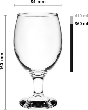 Набір келихів для пива Krosno Glasmark 0,36 л (6 шт.) - для крафтового пива, коктейлів, миття в посудомийній машині