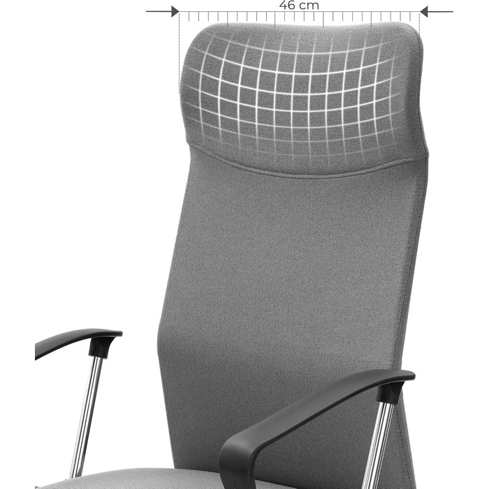 Офісний крісло SONGMICS, ергономічний, регульований, до 20 кг, сірий (2)