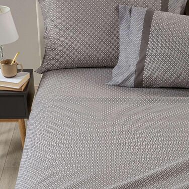 Caleffi - Bedding Set for Double Bed made of 100% Cotton, 240 x 280 cm, Fitted Sheet for Double Bed, Mattress Protector 180 x 200 cm, for Mattress with a Height of 25 cm, 2 Pillowcases 50 x 80