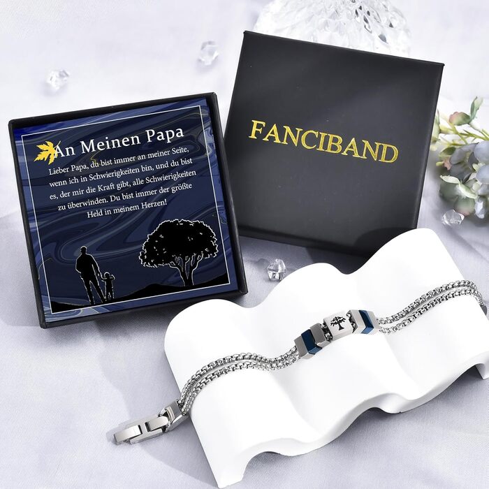 Браслет чоловічий FANCIBAND з нержавіючої сталі 316L з гравіюванням