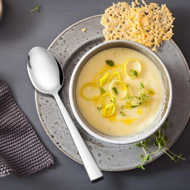 Набір столових приборів Herogo на 6 осіб (36 предметів) з нержавіючої сталі. Включає виделки, ножі, ложки, спеціальні ножі для стейку. Підходить для дому та ресторану, миється в посудомийній машині. Квадратний дизайн.