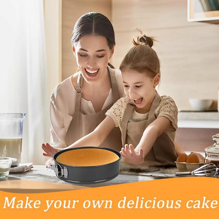 Набір форм для випічки: квадратні, круглі, 20/22/24 см, чорний метал, знімний дно, антипригарне покриття